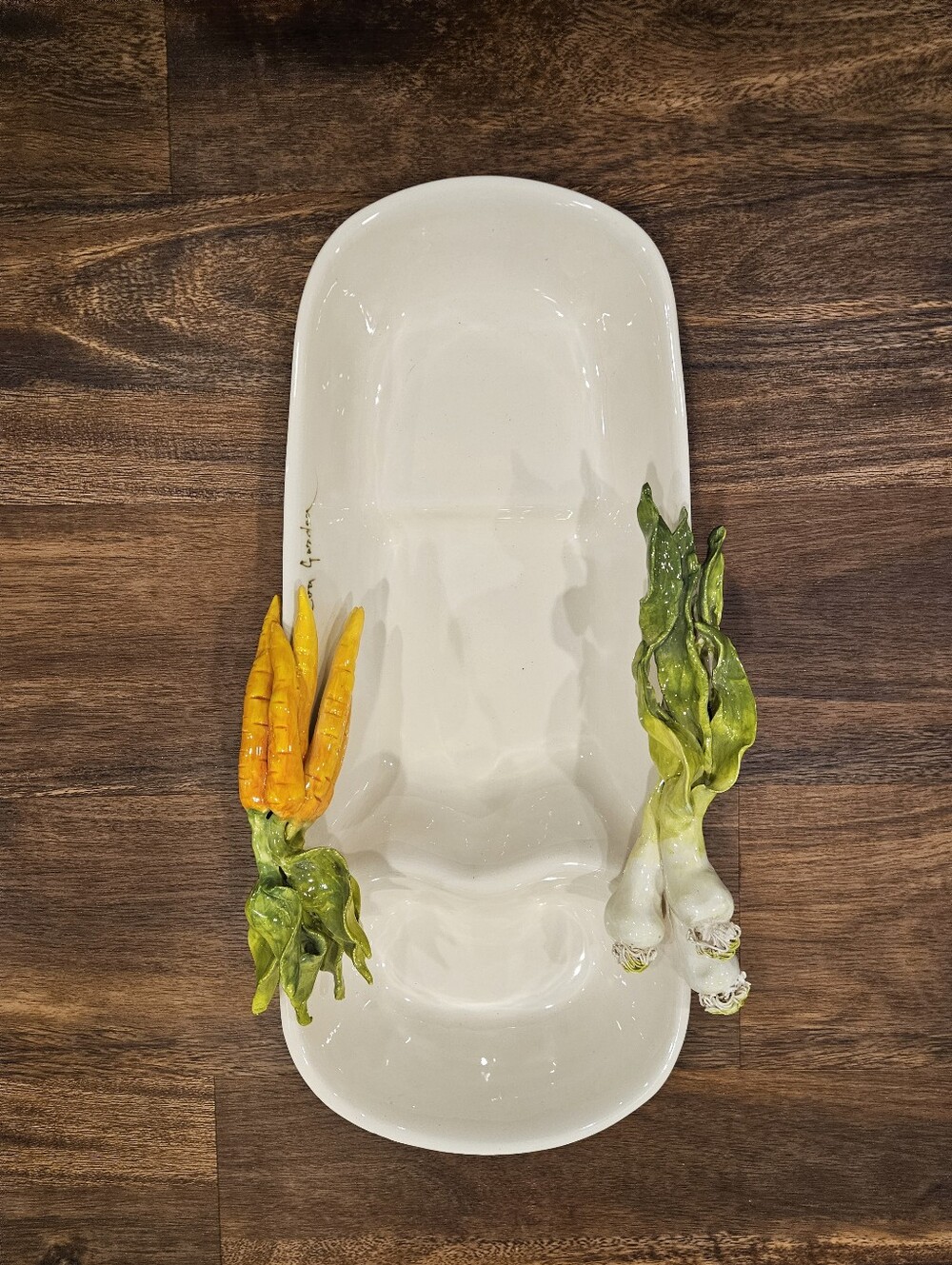 Eva Gordon Signed Hand-Painted Ceramic 3D Vegetable Serving Platter